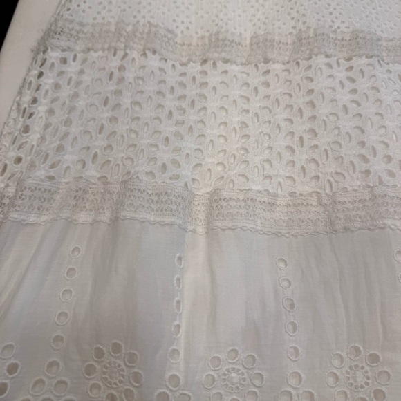 RALPH LAUREN Women’s White Cotton Floral Eyelet Dress Long Sleeve Sz 12 Lined - Picture 12 of 13